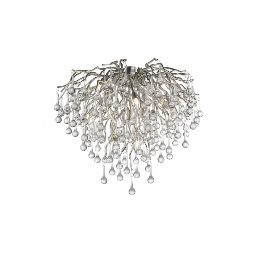 Paul Neuhaus 8091-55 - Candeeiro integrado ICICLE 9xG9/40W/230V diâmetro 50 cm cromado brilhante