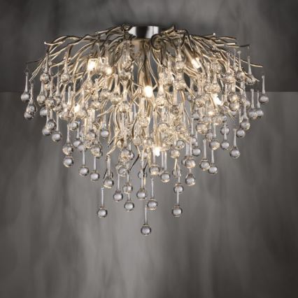 Paul Neuhaus 8091-55 - Candeeiro integrado ICICLE 9xG9/40W/230V diâmetro 50 cm cromado brilhante