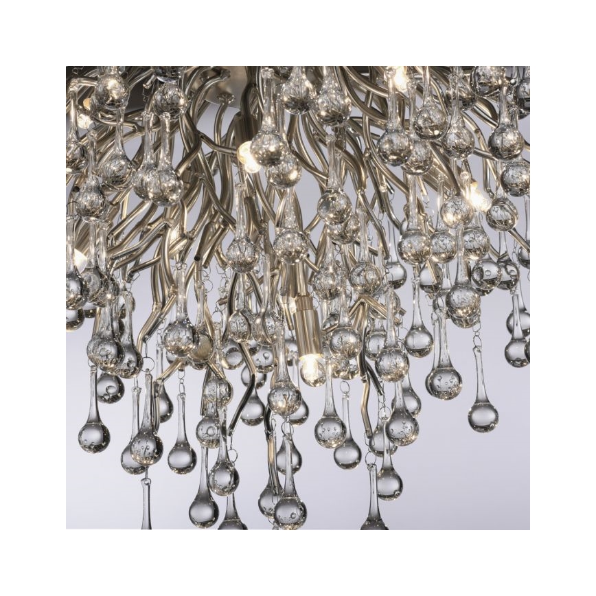 Paul Neuhaus 8091-55 - Candeeiro integrado ICICLE 9xG9/40W/230V diâmetro 50 cm cromado brilhante