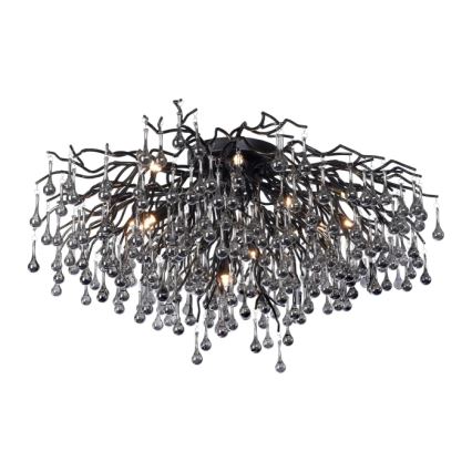 Paul Neuhaus 8092-18 - Lustre de tecto ICICLE de montagem superficial 14xG9/40W/230V Ø 100 cm preto