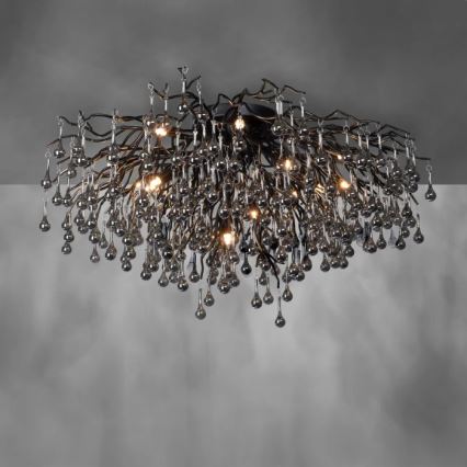 Paul Neuhaus 8092-18 - Lustre de tecto ICICLE de montagem superficial 14xG9/40W/230V Ø 100 cm preto