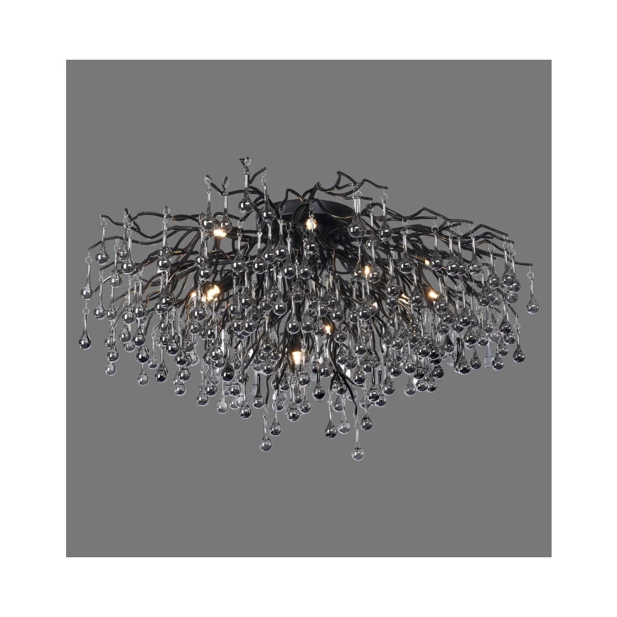 Paul Neuhaus 8092-18 - Lustre de tecto ICICLE de montagem superficial 14xG9/40W/230V Ø 100 cm preto
