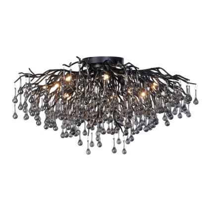 Paul Neuhaus 8092-18 - Lustre de tecto ICICLE de montagem superficial 14xG9/40W/230V Ø 100 cm preto
