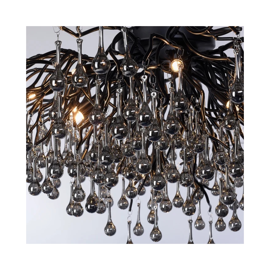 Paul Neuhaus 8092-18 - Lustre de tecto ICICLE de montagem superficial 14xG9/40W/230V Ø 100 cm preto