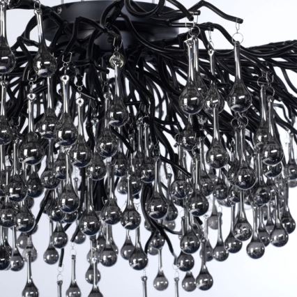 Paul Neuhaus 8092-18 - Lustre de tecto ICICLE de montagem superficial 14xG9/40W/230V Ø 100 cm preto