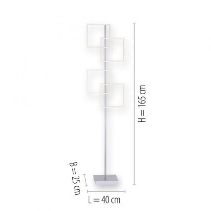 Paul Neuhaus 817-55 - Candeeiro de chão LED com regulação INIGO 4xLED/8W/230V + controlo remoto