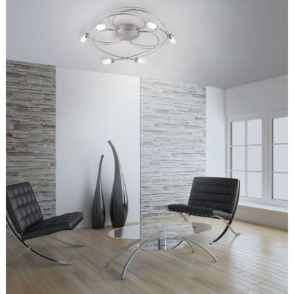 Paul Neuhaus 8250-55 - Candelabro montado à superfície LED com regulação NELIA 6xLED/3W/230V