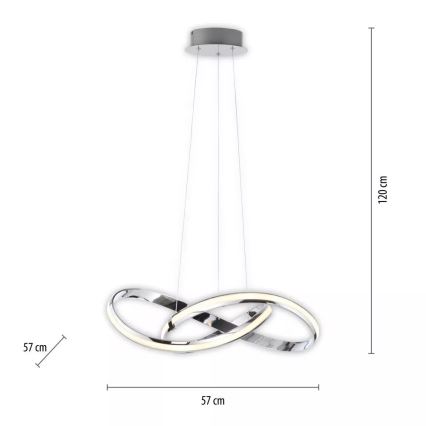Paul Neuhaus 8291-17 - Candeeiro suspenso LED com regulação MELINDA LED/30W/230V