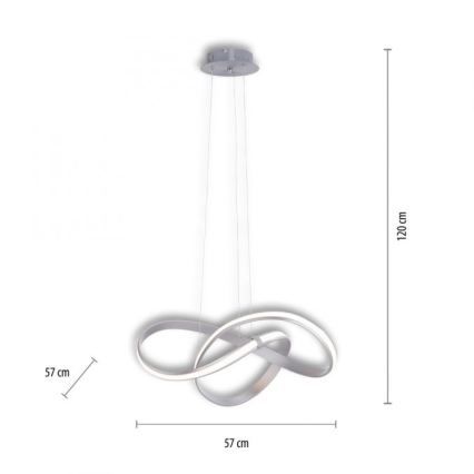 Paul Neuhaus 8291-55 - Candeeiro suspenso LED com regulação MELINDA LED/30W/230V