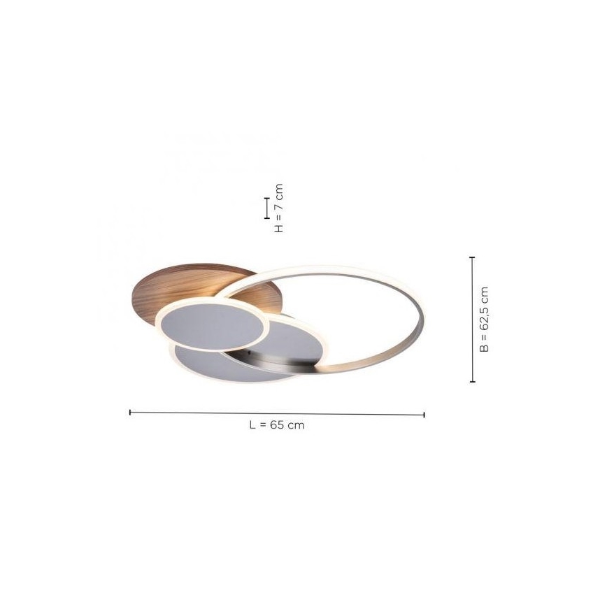 Paul Neuhaus 8328-79 - Iluminação de teto LED com regulação PALMA LED/50W/230V 2700-5000K pinho + comando