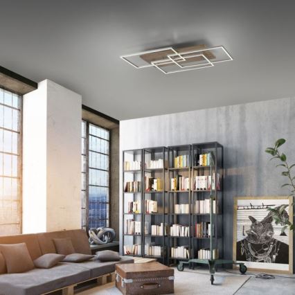 Paul Neuhaus 8330-79 - Candelabro LED integrado com regulação PALMA 3xLED/12W/230V pinho + comando