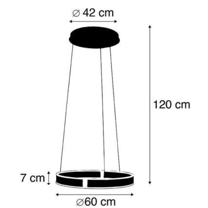 Paul Neuhaus 8361-55 - Candelabro suspenso LED com regulação e sensor ARINA LED/27W/230V