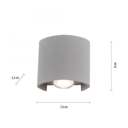 Paul Neuhaus 9486-21 - Iluminação de parede exterior LED CARLO 2xLED/1,7W/230V IP54