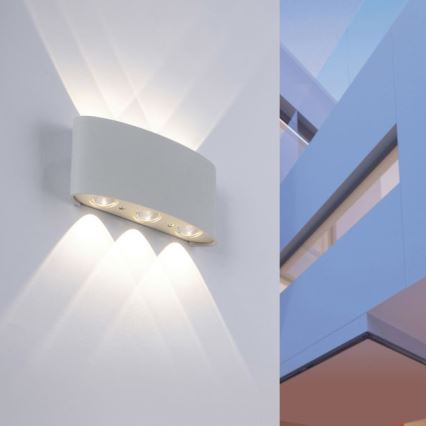 Paul Neuhaus 9488-21 - Iluminação de parede exterior LED CARLO 6xLED/0,8W/230V IP54