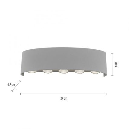 Paul Neuhaus 9489-21- Iluminação de parede exterior LED CARLO 10xLED/0,8W/230V IP54