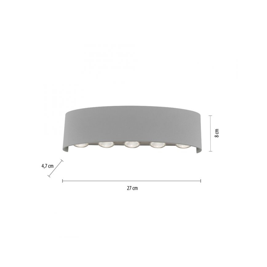 Paul Neuhaus 9489-21- Iluminação de parede exterior LED CARLO 10xLED/0,8W/230V IP54