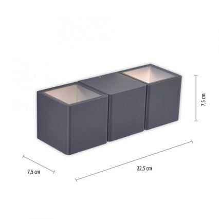 Paul Neuhaus 9658-13 - Iluminação de parede exterior LED MARCEL 2xLED/4W/230V IP54
