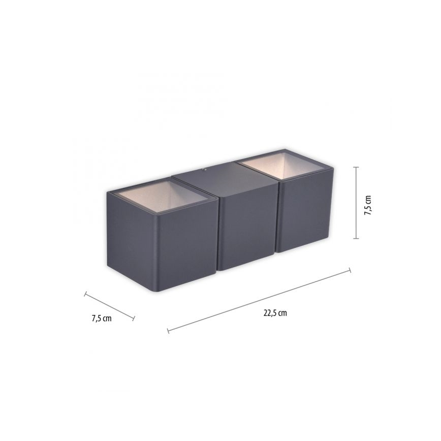 Paul Neuhaus 9658-13 - Iluminação de parede exterior LED MARCEL 2xLED/4W/230V IP54