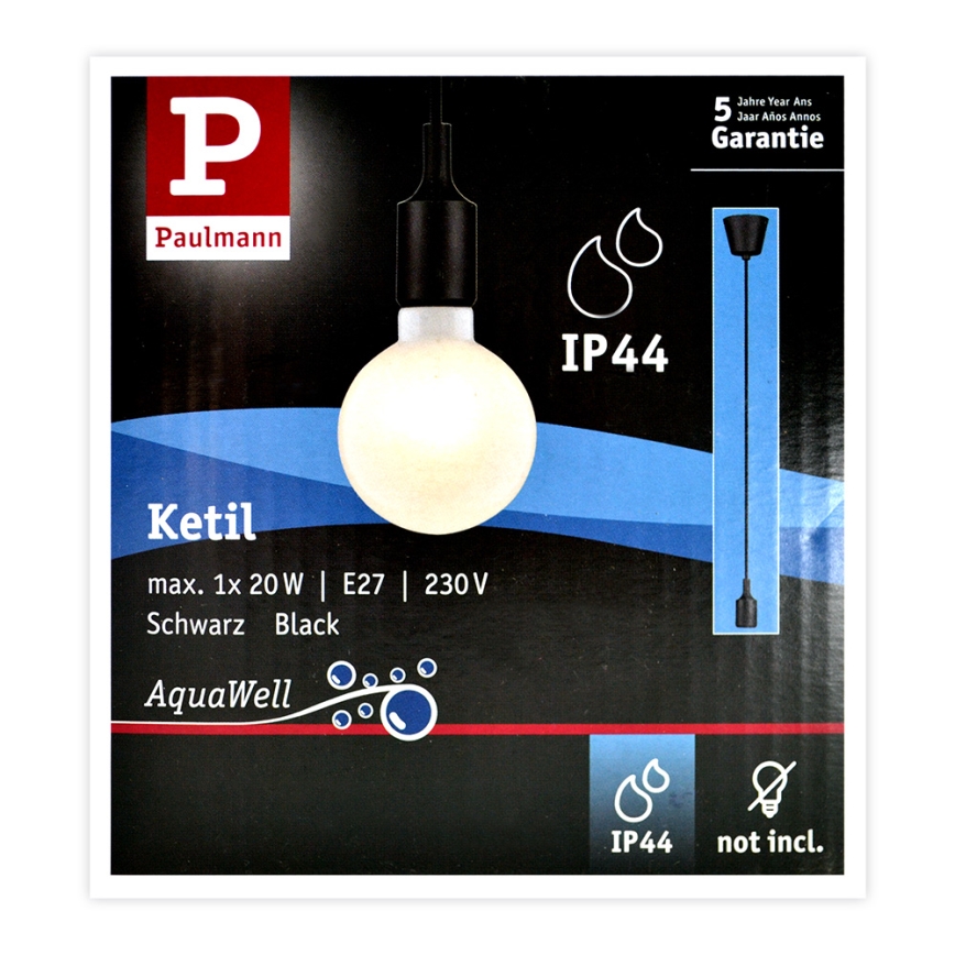 Paulmann 50346 - Cabo de carregamento NEORDIC 1xE27/20W/230V IP44
