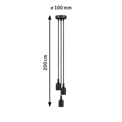 Paulmann 50382 - 3xE27/60W Cabo de carregamento KETIL 230V
