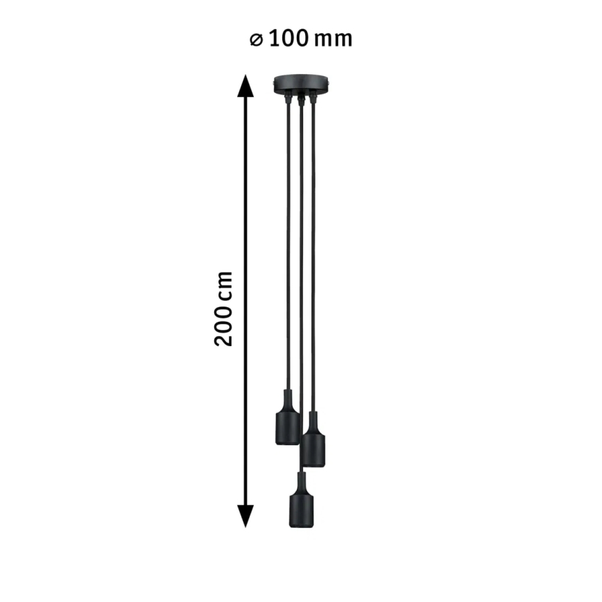 Paulmann 50382 - 3xE27/60W Cabo de carregamento KETIL 230V