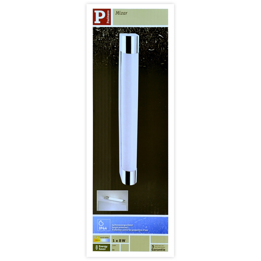 Paulmann 70360 - 1xG5/8W IP44 Luz de espelho de casa de banho MIZAR 230V
