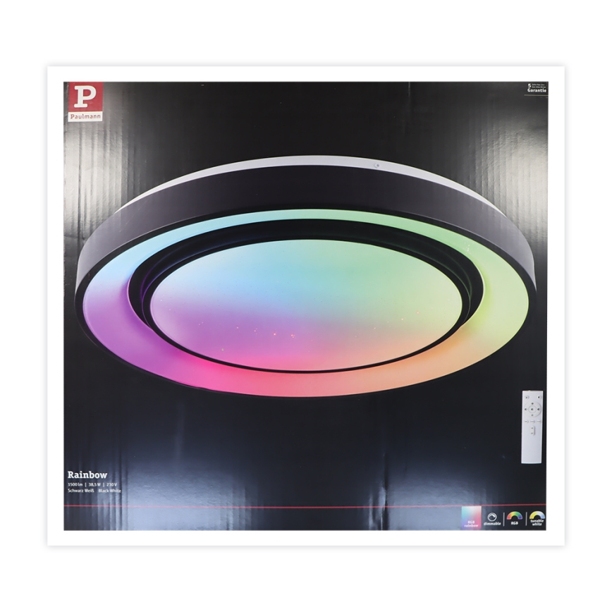 Paulmann 70545 - LED RGBW/38,5W Iluminação de teto com regulação RAINBOW 230V 3000-6500K + controlo remoto