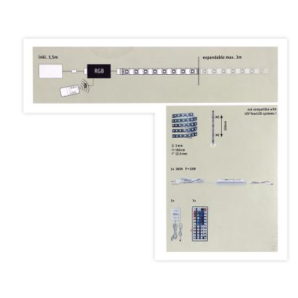 Paulmann 70587 - LED RGB/20W Tira com regulação MAXLED 1,5m 230V + controlo remoto
