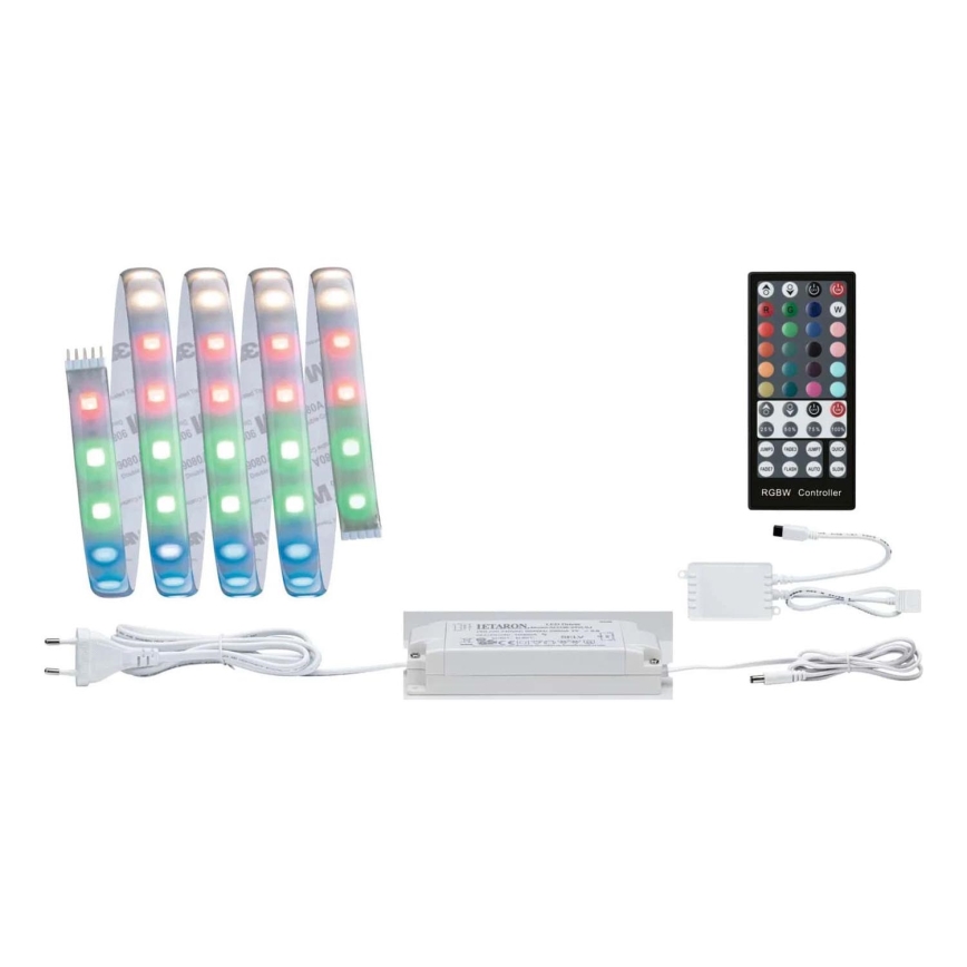 Paulmann 70627 -  Fita LED RGB/18W IP44 para casa de banho regulável MAXLED 1,5 m 230V + comando