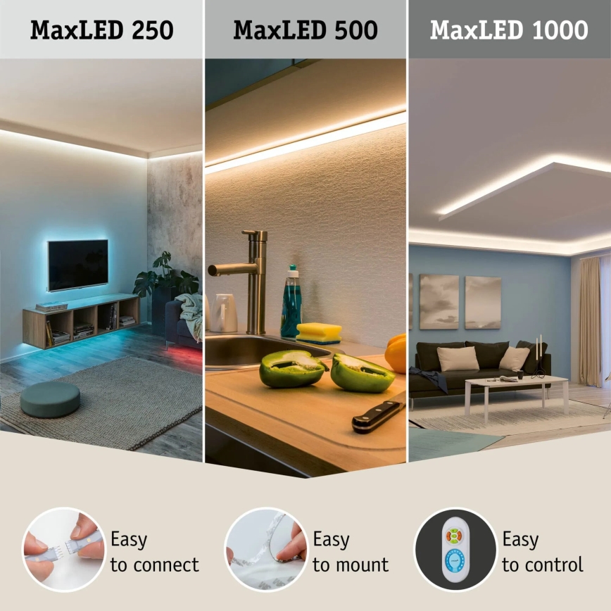 Paulmann 70627 -  Fita LED RGB/18W IP44 para casa de banho regulável MAXLED 1,5 m 230V + comando
