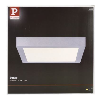 Paulmann 70650 - LED/17W Iluminação de teto LUNAR 230V 30x30 cm cromado mate