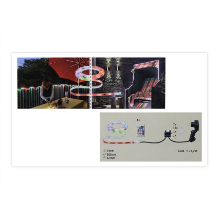 Paulmann 70698 -LED RGB/6,4W IP67 Tira exterior com regulação WATERLED 3m 230V+ controlo remoto
