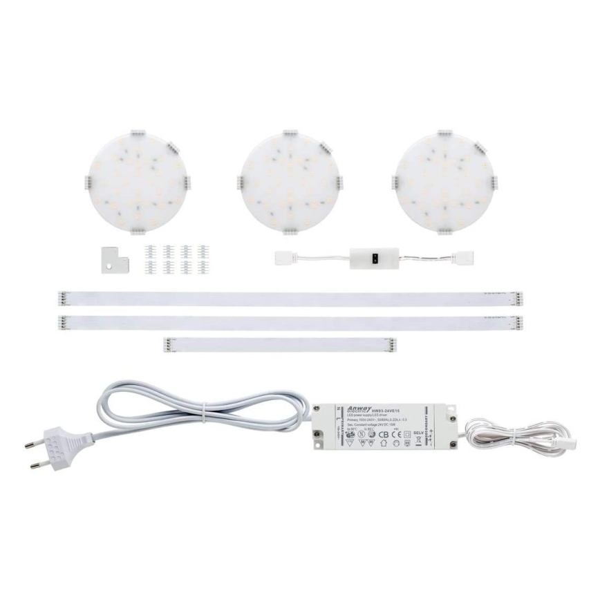 Paulmann 70711 - CONJUNTO 3xLED/2,8W Iluminação em móveis com sensor SOFTPAD 230V 2700K