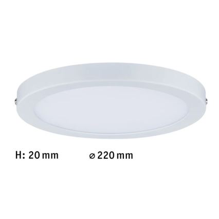 Paulmann 70868 - LED/18,5W Painel com regulação ATRIA 230V 2700K diâmetro 22 cm branco