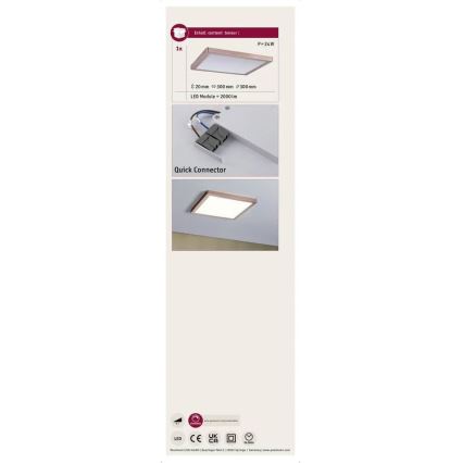 Paulmann 70873 - Painel LED/24W com regulação ATRIA 230V 2700K 30x30 cm Rosa dourado