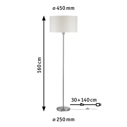 Paulmann 70922 - 1xE27/60W Candeeiro de chão TESSA 230V