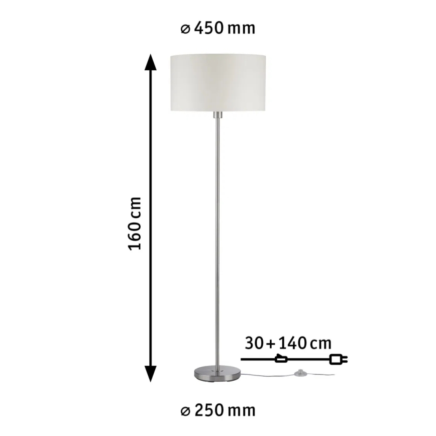 Paulmann 70922 - 1xE27/60W Candeeiro de chão TESSA 230V