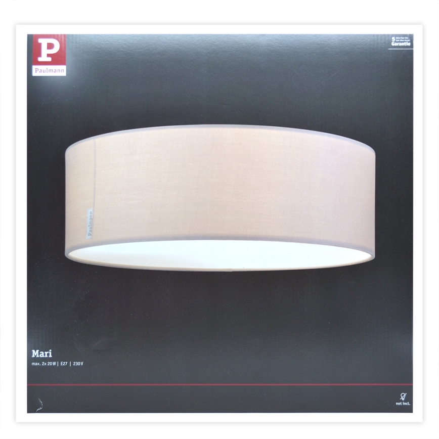 Paulmann 70952 - 2xE27/20W Luz de teto MARI 230V bege