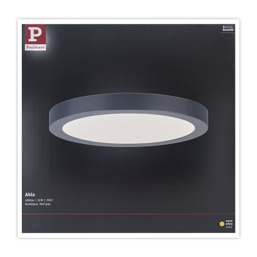 Paulmann 70988 - LED/22W Iluminação de teto ABIA 230V antracite