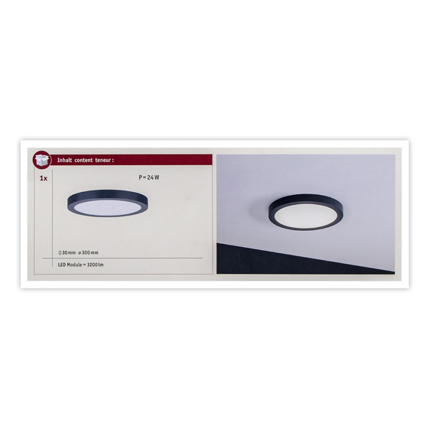 Paulmann 70988 - LED/22W Iluminação de teto ABIA 230V antracite