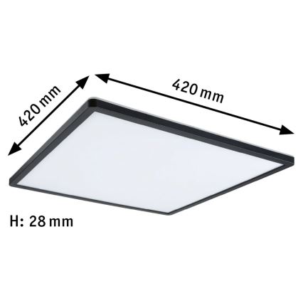 Paulmann 71002 - LED/22W Painel com regulação ATRIA 230V 3000K 42x42 cm preto