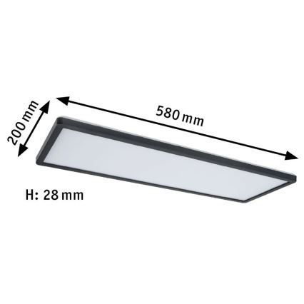 Paulmann 71003 - LED/22W Painel com regulação ATRIA 230V 3000K 20x58 cm preto