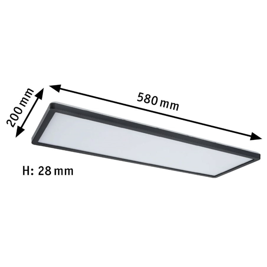 Paulmann 71003 - LED/22W Painel com regulação ATRIA 230V 3000K 20x58 cm preto