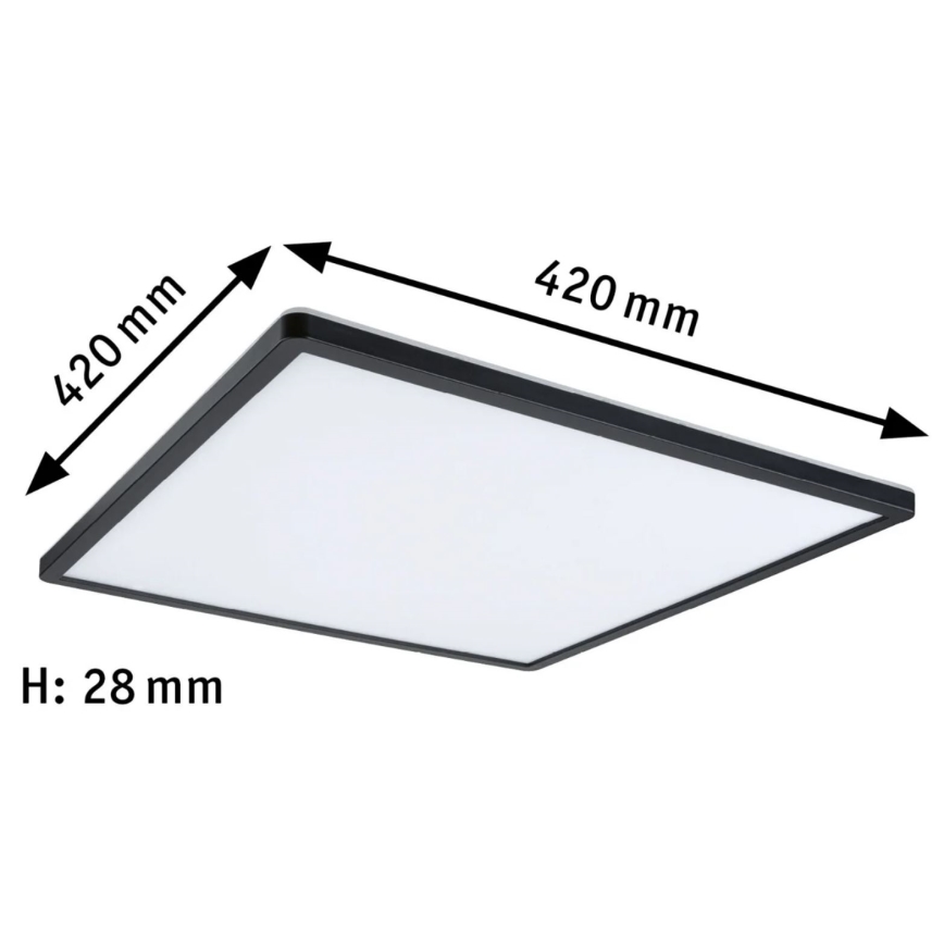 Paulmann 71016 - LED/22W Painel com regulação ATRIA 230V 4000K 42x42 cm preto