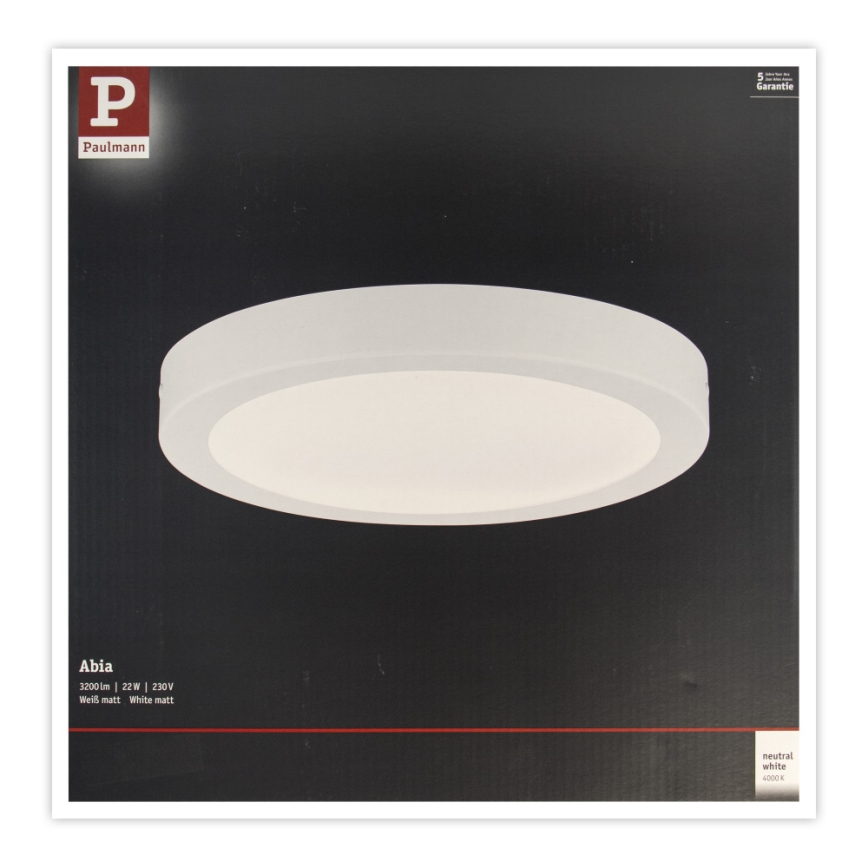 Paulmann 71021 - LED/22W Iluminação de teto ABIA 230V branco