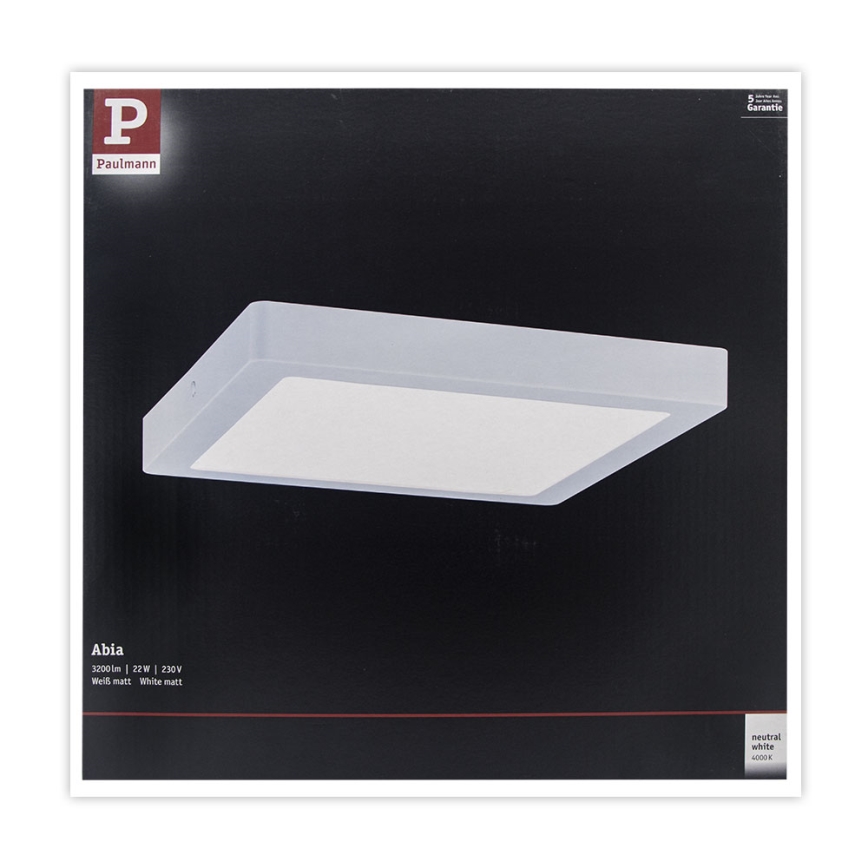 Paulmann 71022 - LED/22W Iluminação de teto ABIA 230V branco
