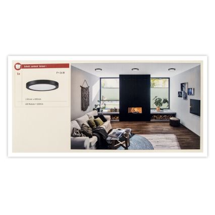 Paulmann 71025 - LED/22W Iluminação de teto ABIA 230V preto