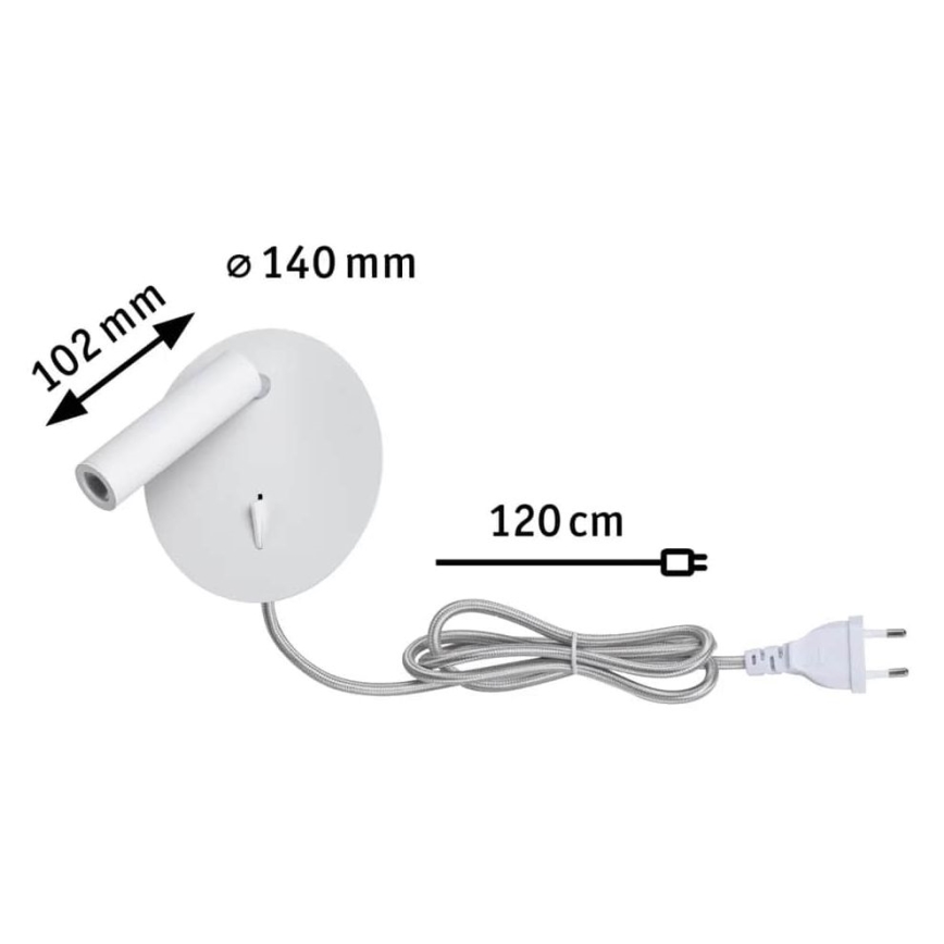 Paulmann 78917 - LED/3,2W Iluminação de parede TABARI 230V branco