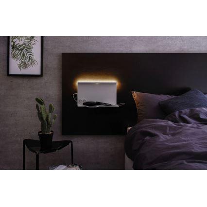 Paulmann 78919 - LED/4,5W Iluminação com regulação com prateleira e USB + LED/1,6W 230V