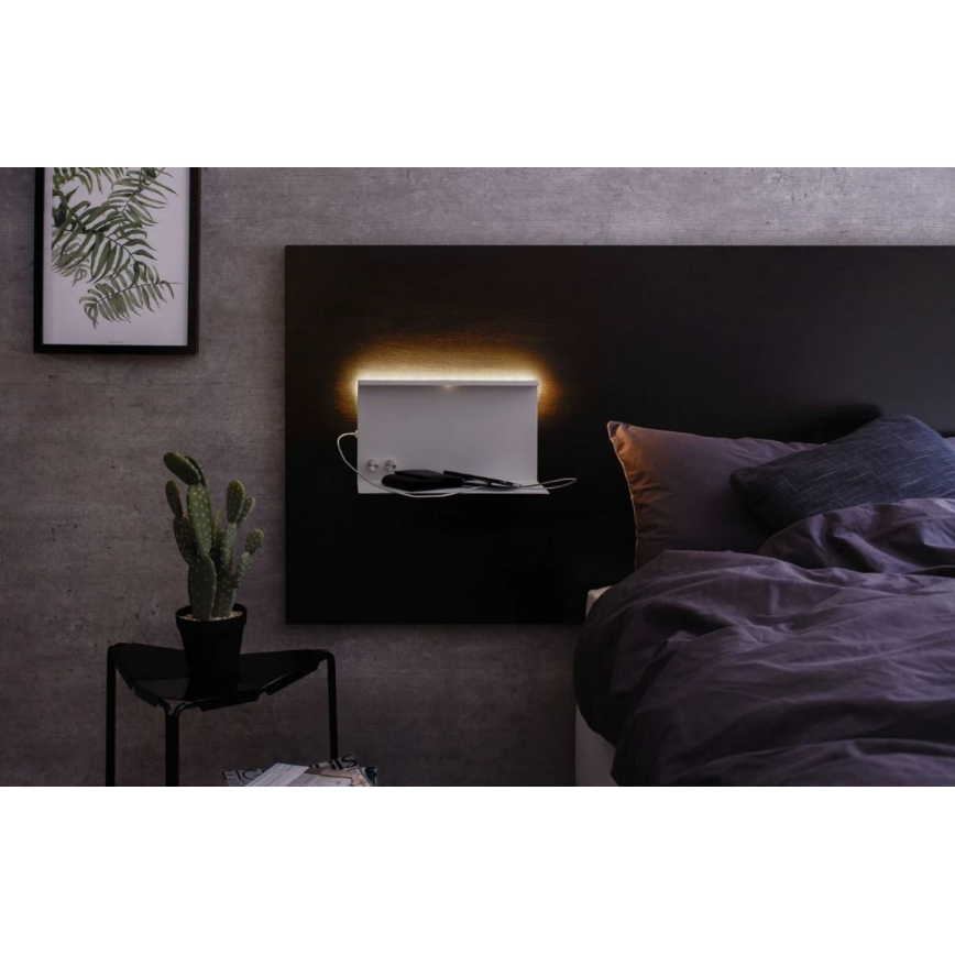 Paulmann 78919 - LED/4,5W Iluminação com regulação com prateleira e USB + LED/1,6W 230V